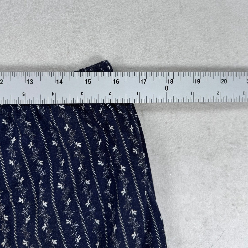 Vintage Blue Navy Floral Stripe Rayon Lounge Pajama Pants XL MDM185DAZB-NAV - Picture 4 of 6